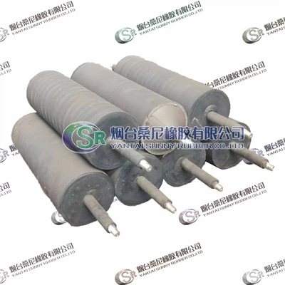 Augstas kvalitātes jostas konveijera rullis ar gumijas pārklājumu